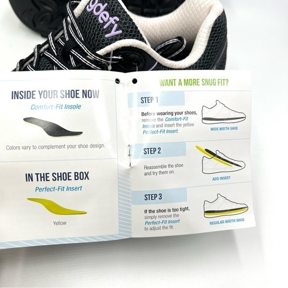 8W 8 W WIDE WIDTH Gravity Defyer Women's Mighty Walk Black‎ Purple Sneakers NEW - Picture 12 of 16